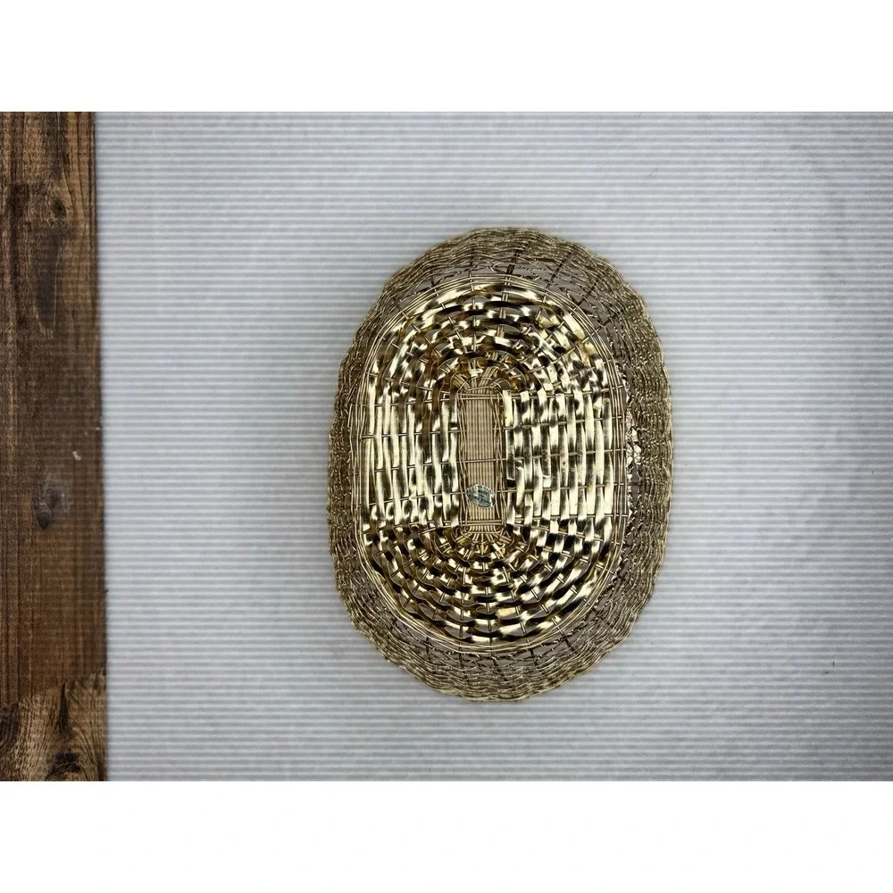 Vintage Gold Wire Basket Set‎ Korea Hong Kong Fruit Bread Bowl Mid Century